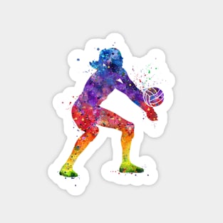 Girl Volleyball Player Watercolor Sport Gift Sticker